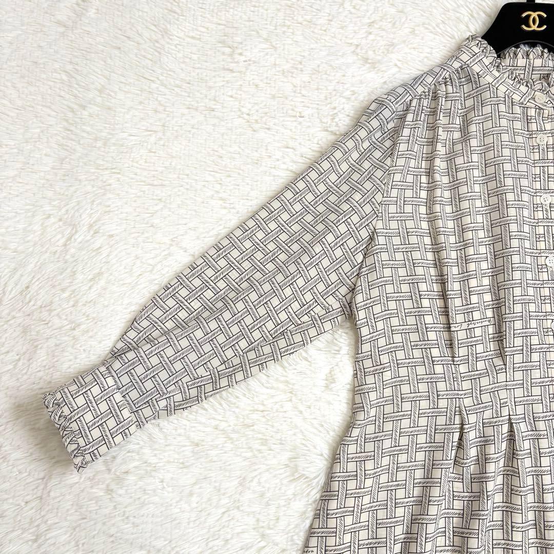 美品　マッキントッシュロンドン 総柄 フレアワンピース L ロングワンピース　白