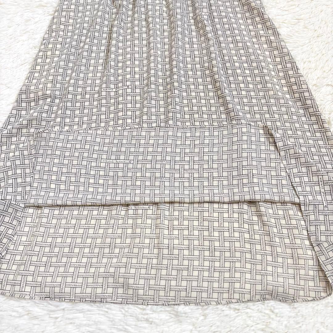 美品　マッキントッシュロンドン 総柄 フレアワンピース L ロングワンピース　白