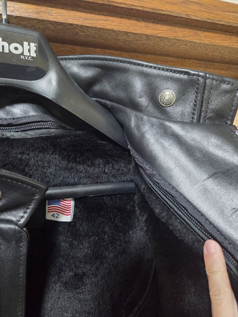 schott 641 シングルライダース 42 ボアライナー付き