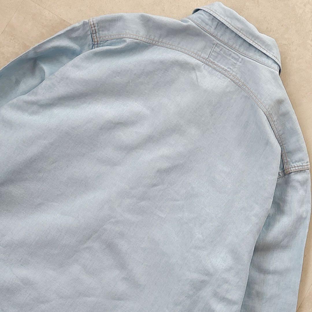 マディソンブルー ハンプトンシャツ シャンブレーシャツ コットン リネン ブルー