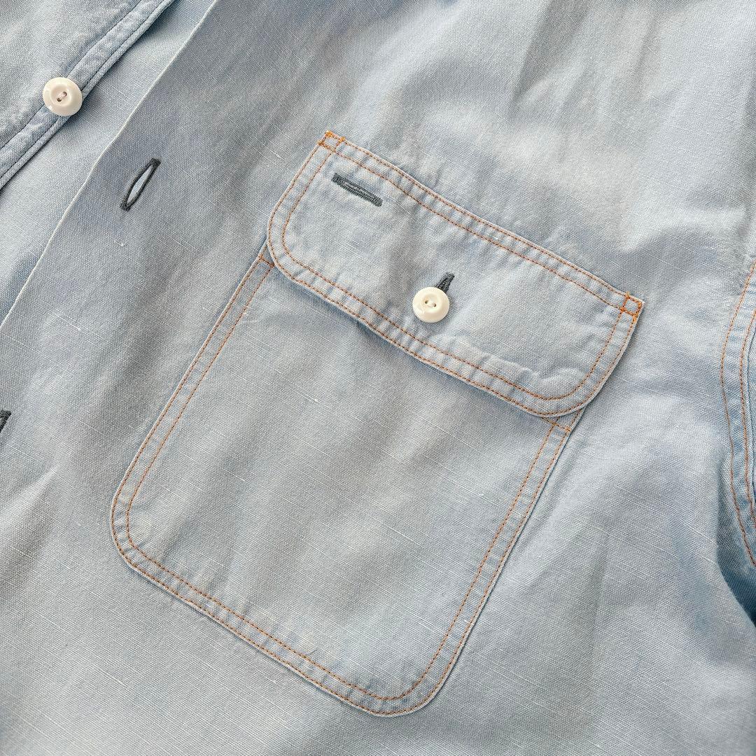 マディソンブルー ハンプトンシャツ シャンブレーシャツ コットン リネン ブルー