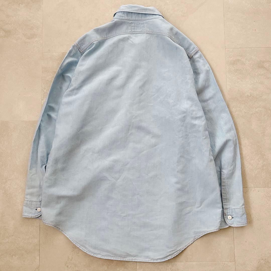 マディソンブルー ハンプトンシャツ シャンブレーシャツ コットン リネン ブルー