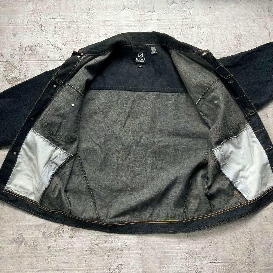 00s karl kani デニムジャケット ブラックデニムビックサイズ XL