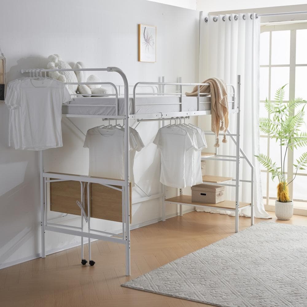 超人気✨！システムベット ロフトベッド（S） デスク・コンセント付きWHITE