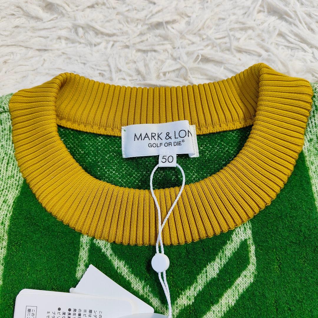 新品タグ付き　MARK&LONA サイズ XL　ウールクルーネック バイカラー