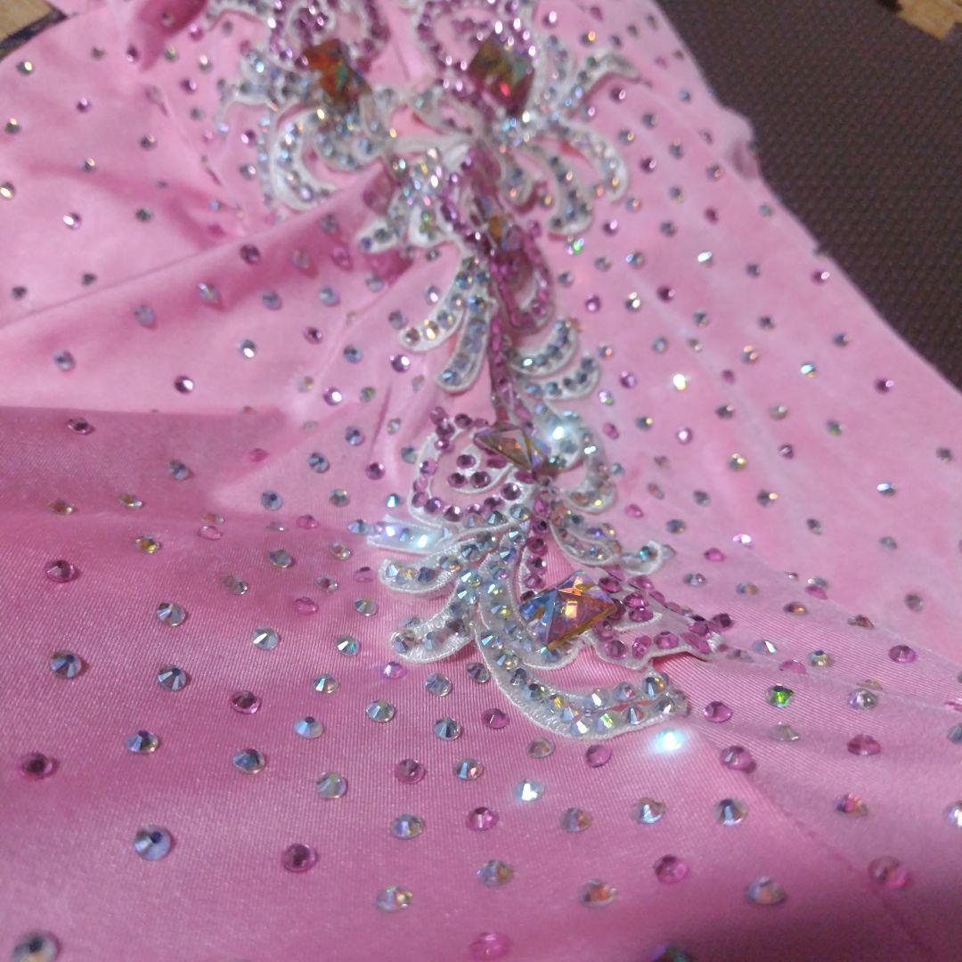 値下げ　社交ダンス用ピンクドレス　ＳＭサイズ　収縮性がある