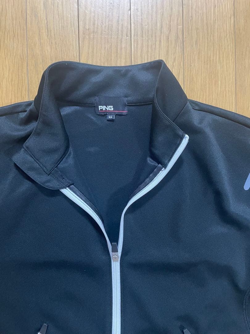 【希少モデルPING ゴルフ フルジップジャケット メンズ LL テックウェア黒