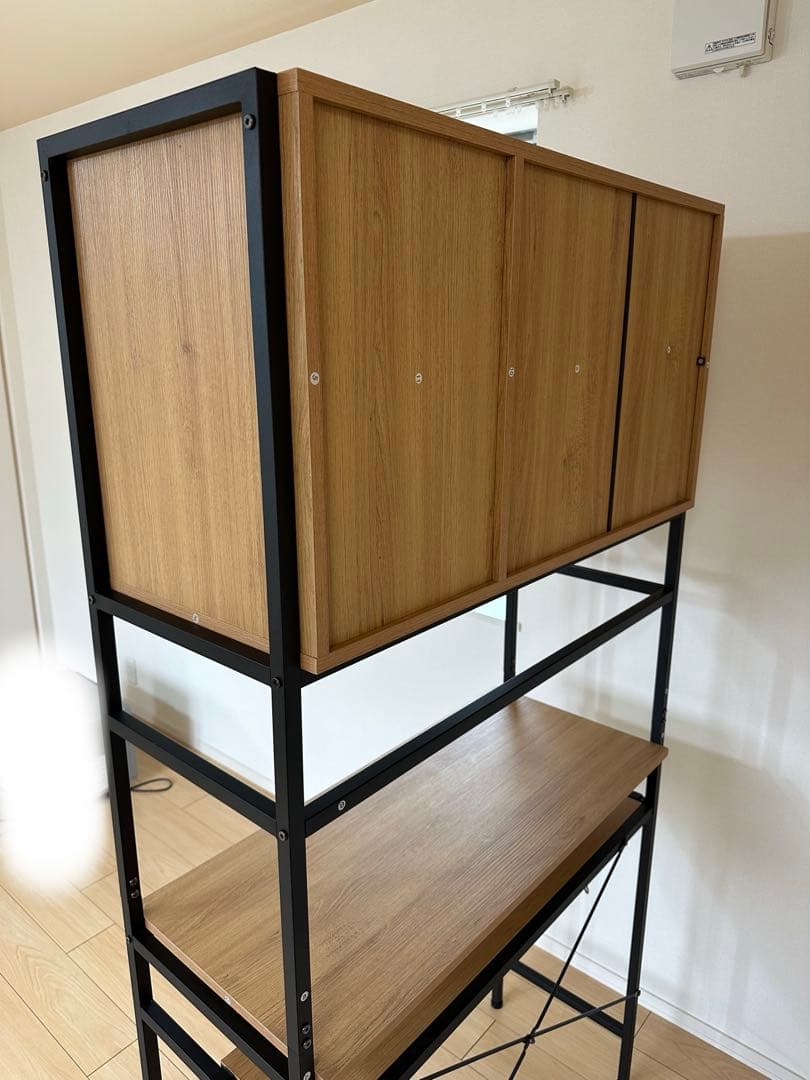 【ニトリ】ヴィンテージテイストのごみ箱上ラック ワイド(NA)