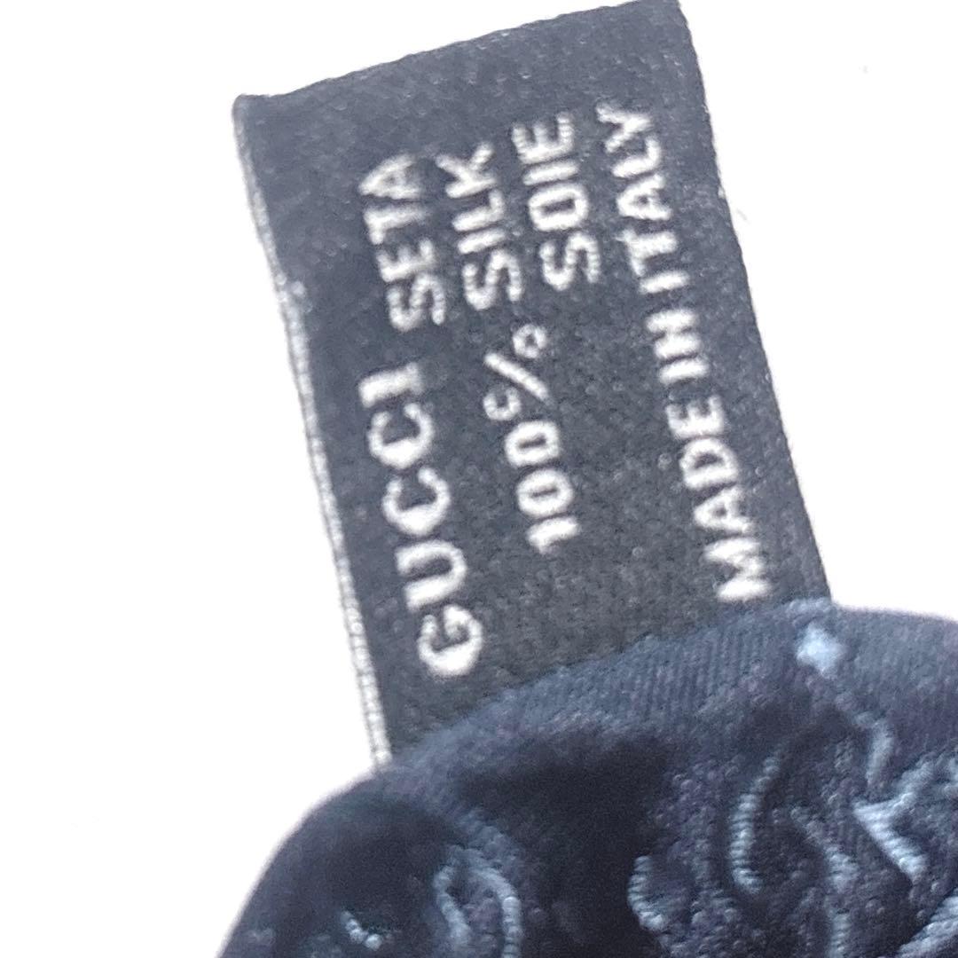 美品 GUCCI シルク ネクタイ GGロゴ ネイビー
