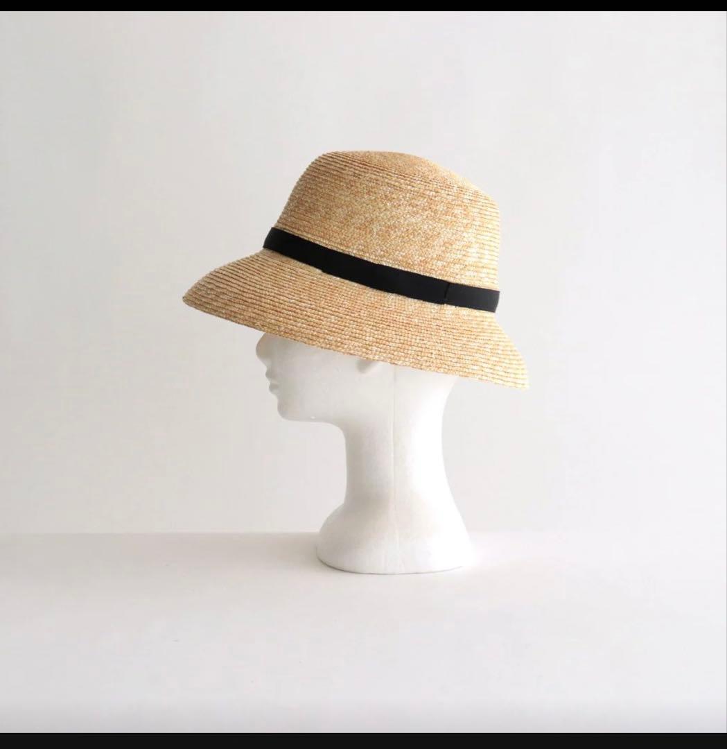 田中帽子店 カサブランカ ナチュラル ブラックリボン 麦わら帽子 ストローハット