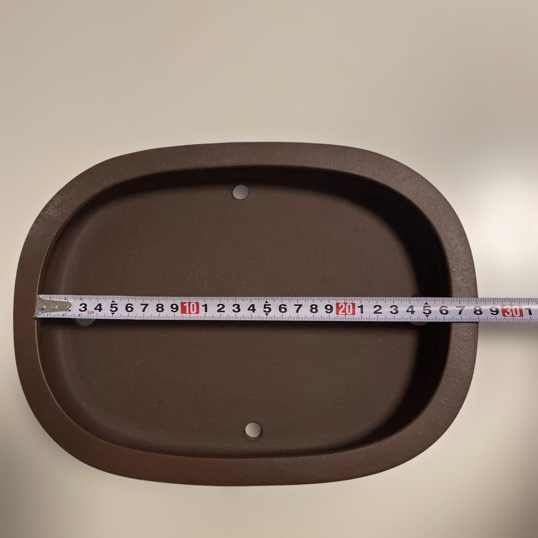 盆栽鉢　常滑焼　落款: 山秋造印