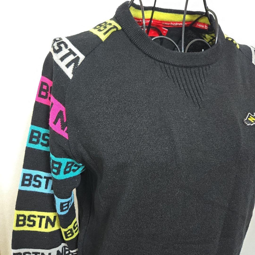 美品 ニューバランス ゴルフ ニットセーター　ウール混 アームロゴ