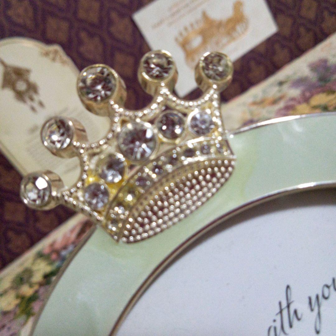 専用です☆小さめ、カポディモンテの陶花と金属製フォトフレーム