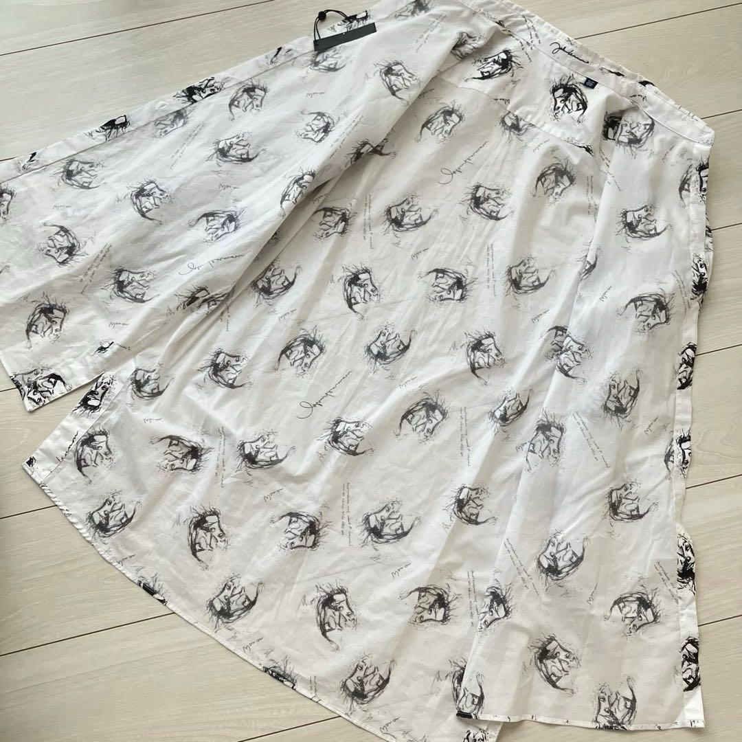 レア 新品 ジョンレノン オノヨーコ スケッチ ロング シャツ ワンピース 刺繍