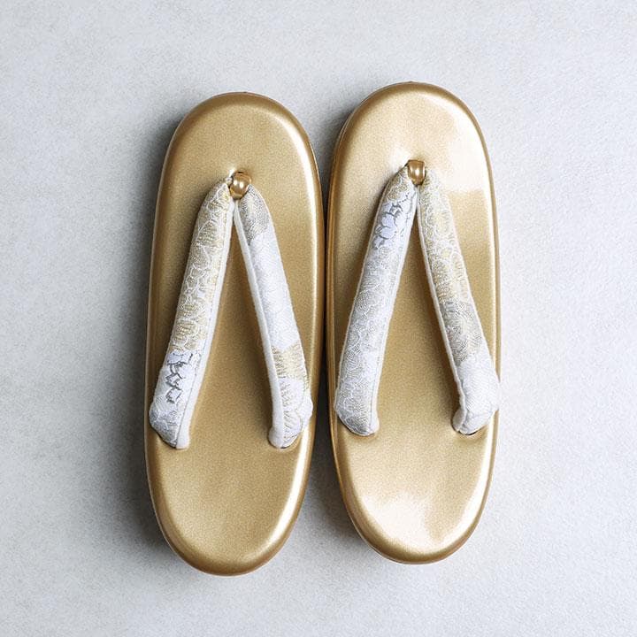 【新品】草履バッグセット モダン草花柄 帯地 草履:23.5cm 03845