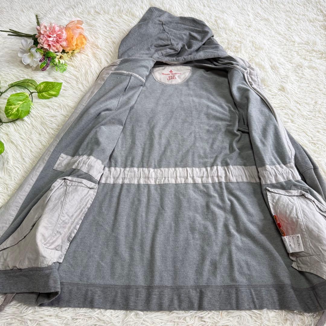 ヴィヴィアンウエストウッド ジップパーカー グレー 魔女フード 変形 オーブ