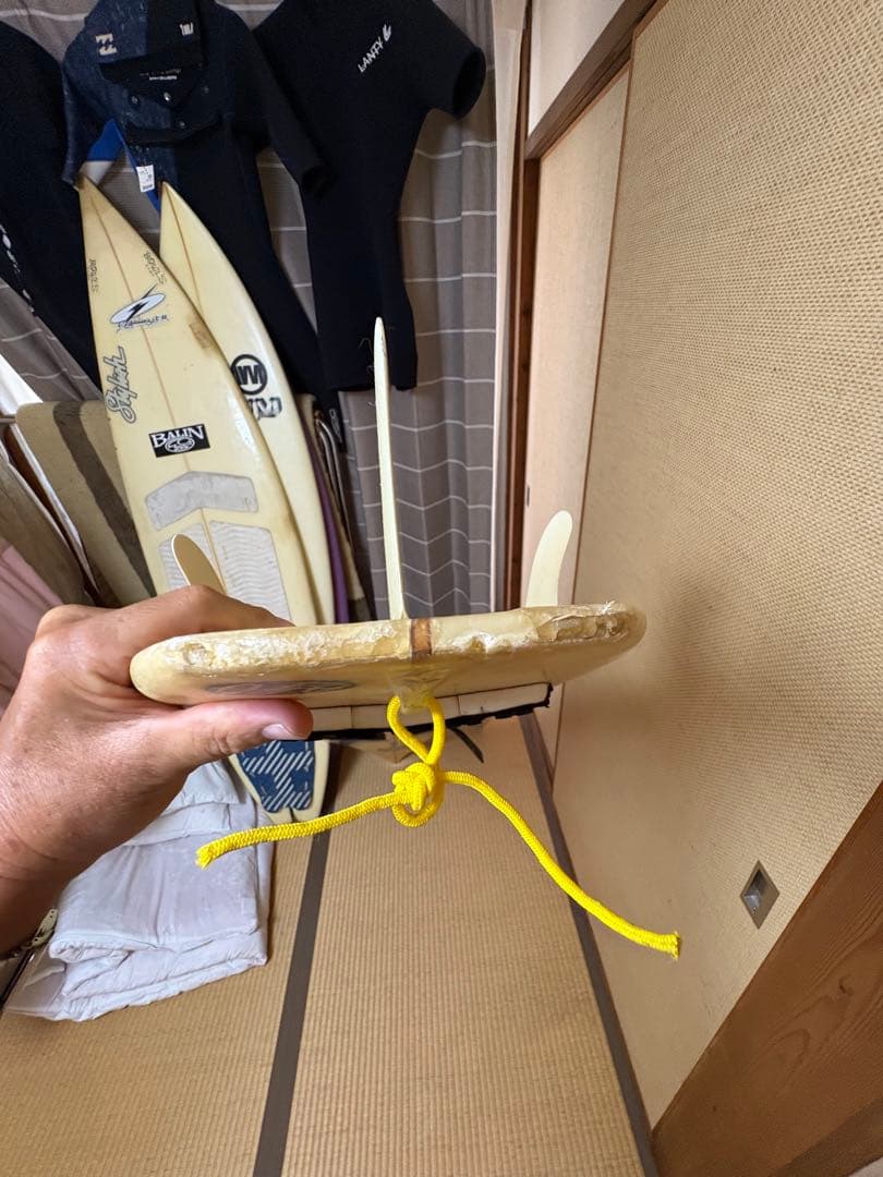 Patz サーフボード イエロー 3フィン ダーシーハンドシエープマジック