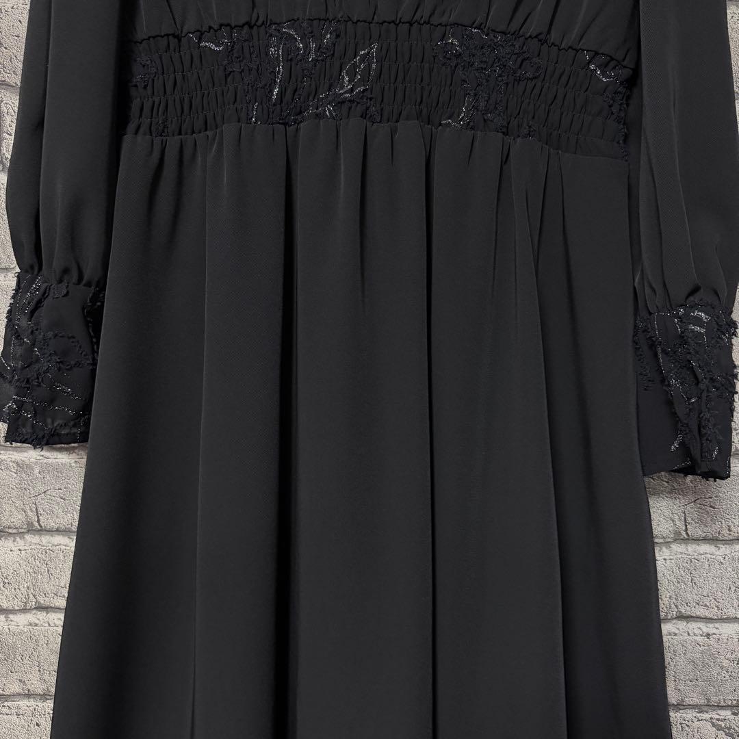 【美品】HARE　シアーシシュウキリカエワンピース　ブラック　オケージョン