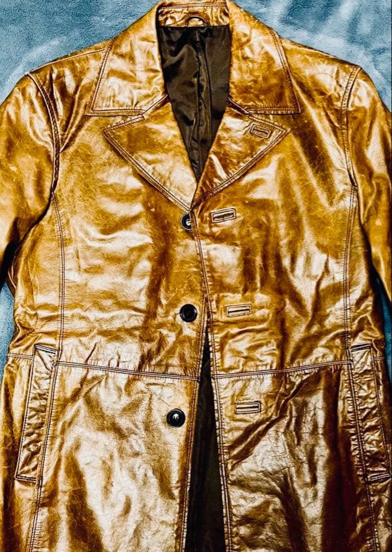 NICOLE カーコート 本革 サテン裏地　ブラウン 茶 L 牛革 ニコル