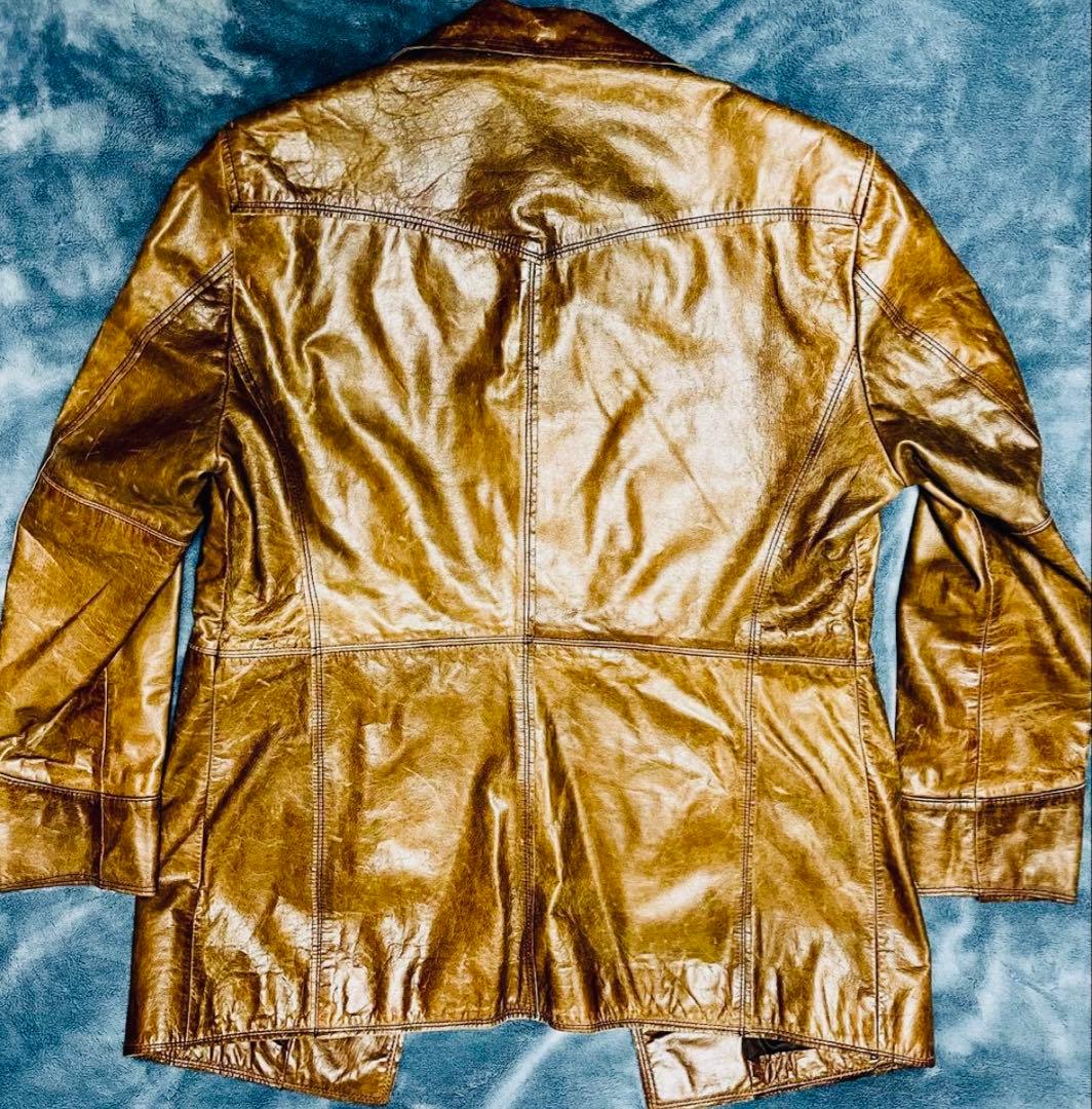 NICOLE カーコート 本革 サテン裏地　ブラウン 茶 L 牛革 ニコル