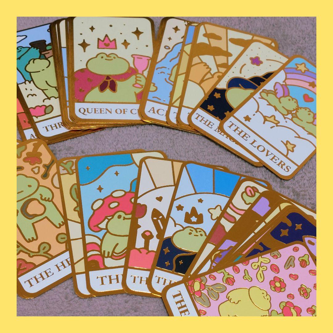 新品♡オール箔押仕様！とってもキュートなカエル王国タロット　全７９枚