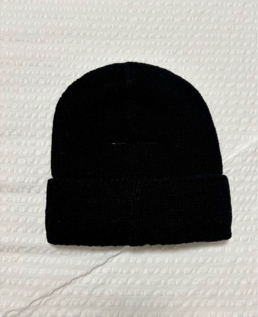 新品☆大人もOK！MM6 ニット帽 黒 ロゴ入り