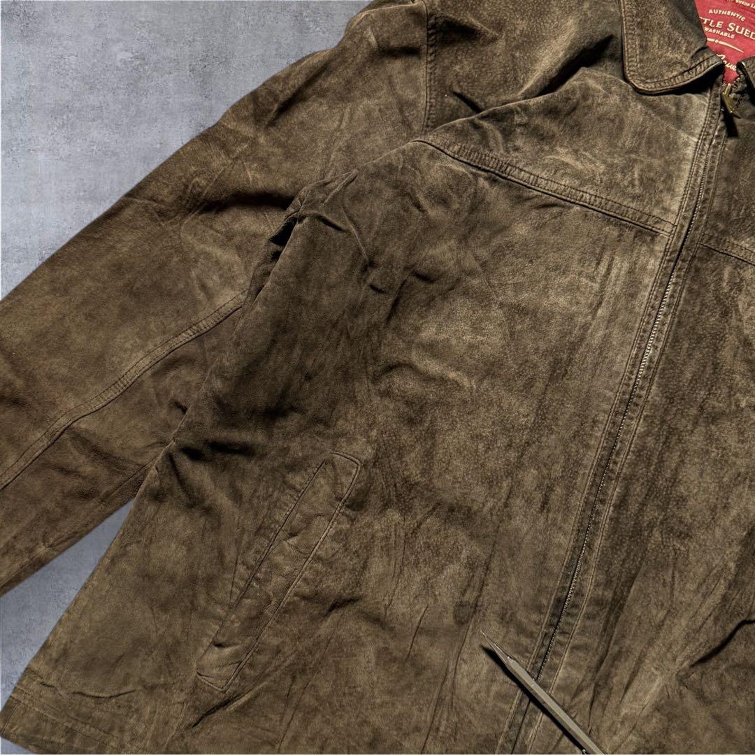256 古着Eddie Bauerレザージャケットスエード短丈ソリッドビンテージ