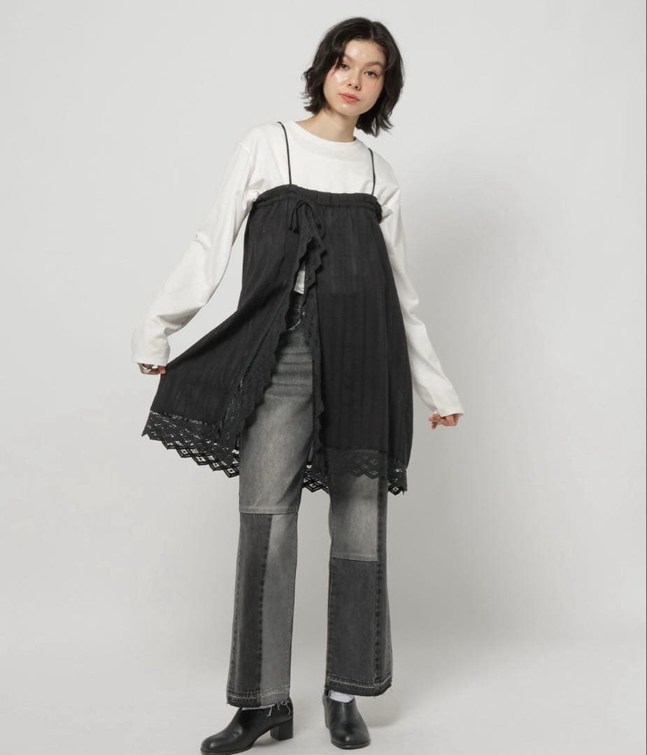 2WAYバテンフリルキャミスカート