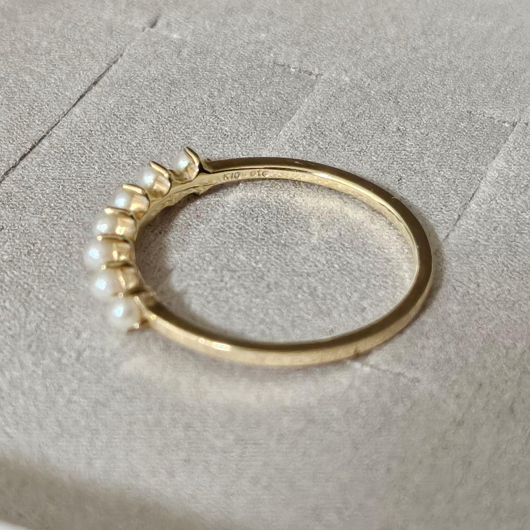 K10YG レイヤード パール リング