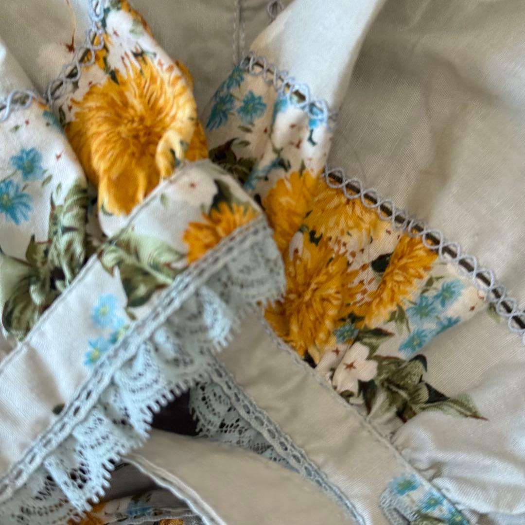 ピンクハウス ロング ワンピース たんぽぽブーケ ピンタック ピコフリル 希少