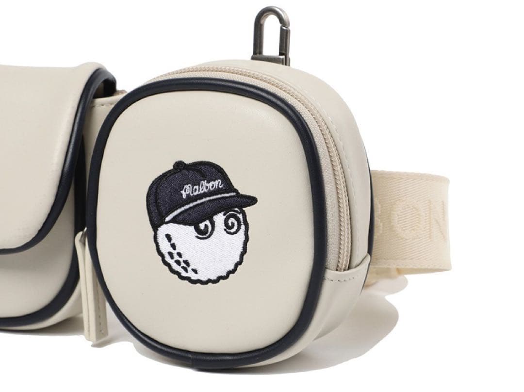 Malbonゴルフ ボールポーチ 防水2層式 ミニバッグ ウエスト＆手持ち兼用