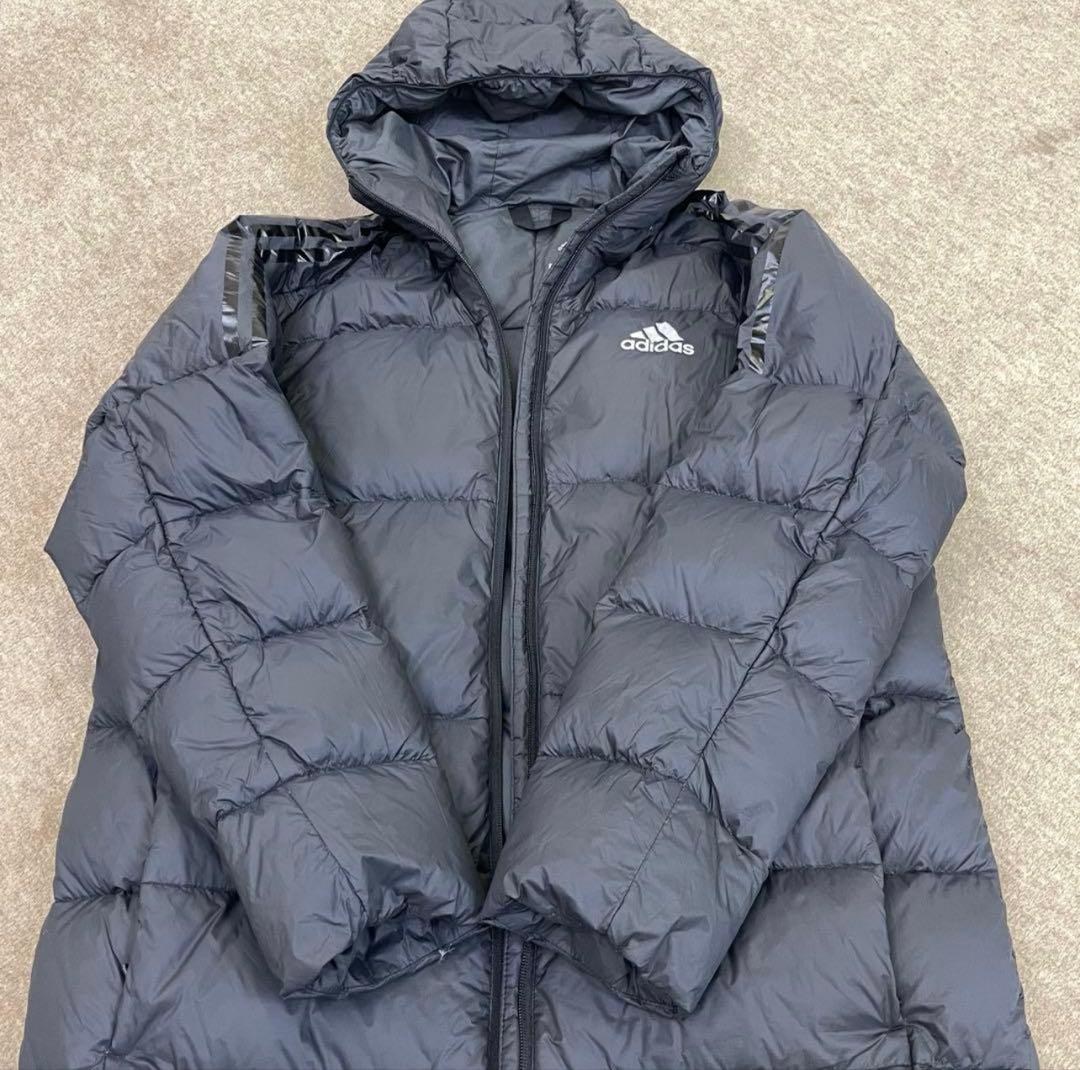 極美品　アディダス ロングダウンフェザーコート　ベンチコート　フィールドコート