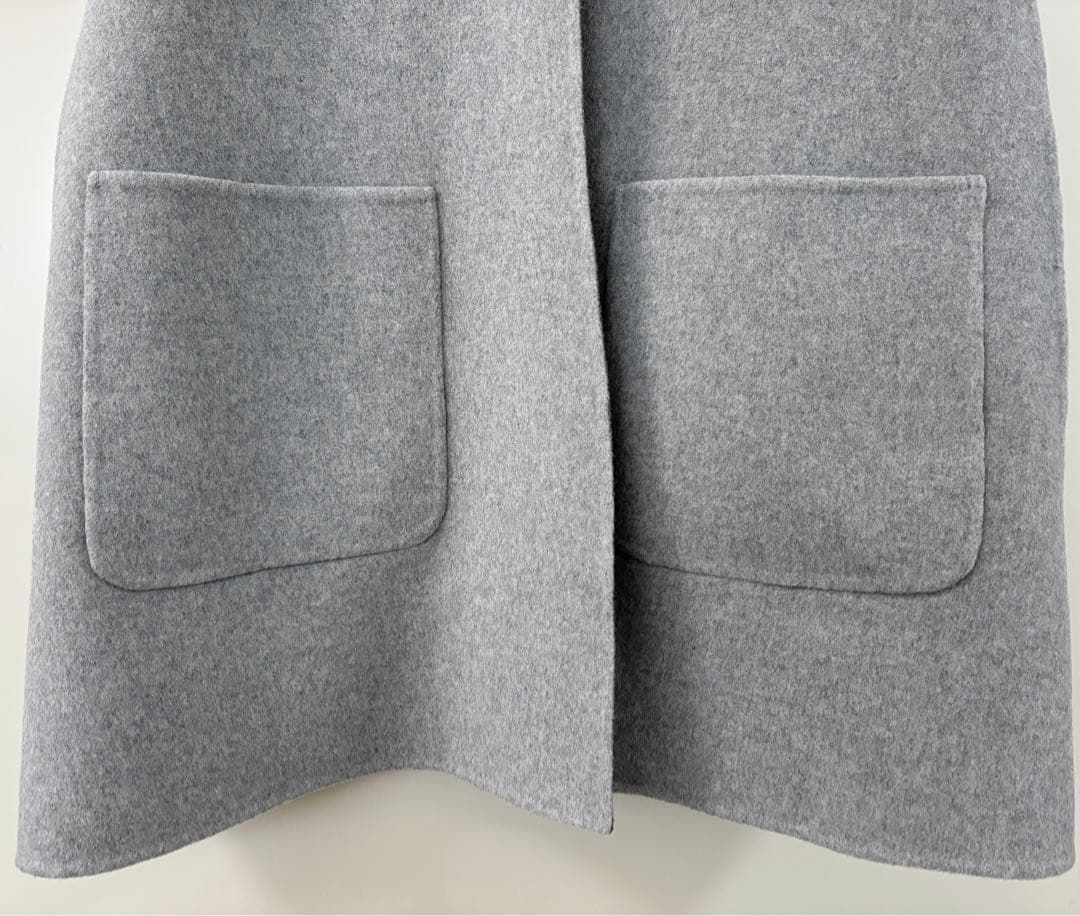 極美品 UNITED ARROWS バイカラー リバー ケープ 36 グレー