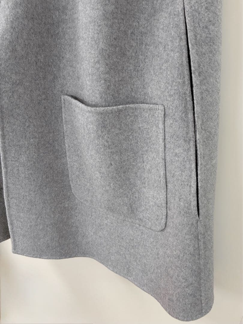 極美品 UNITED ARROWS バイカラー リバー ケープ 36 グレー