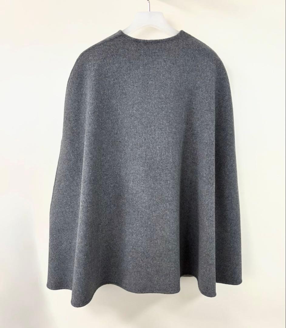 極美品 UNITED ARROWS バイカラー リバー ケープ 36 グレー