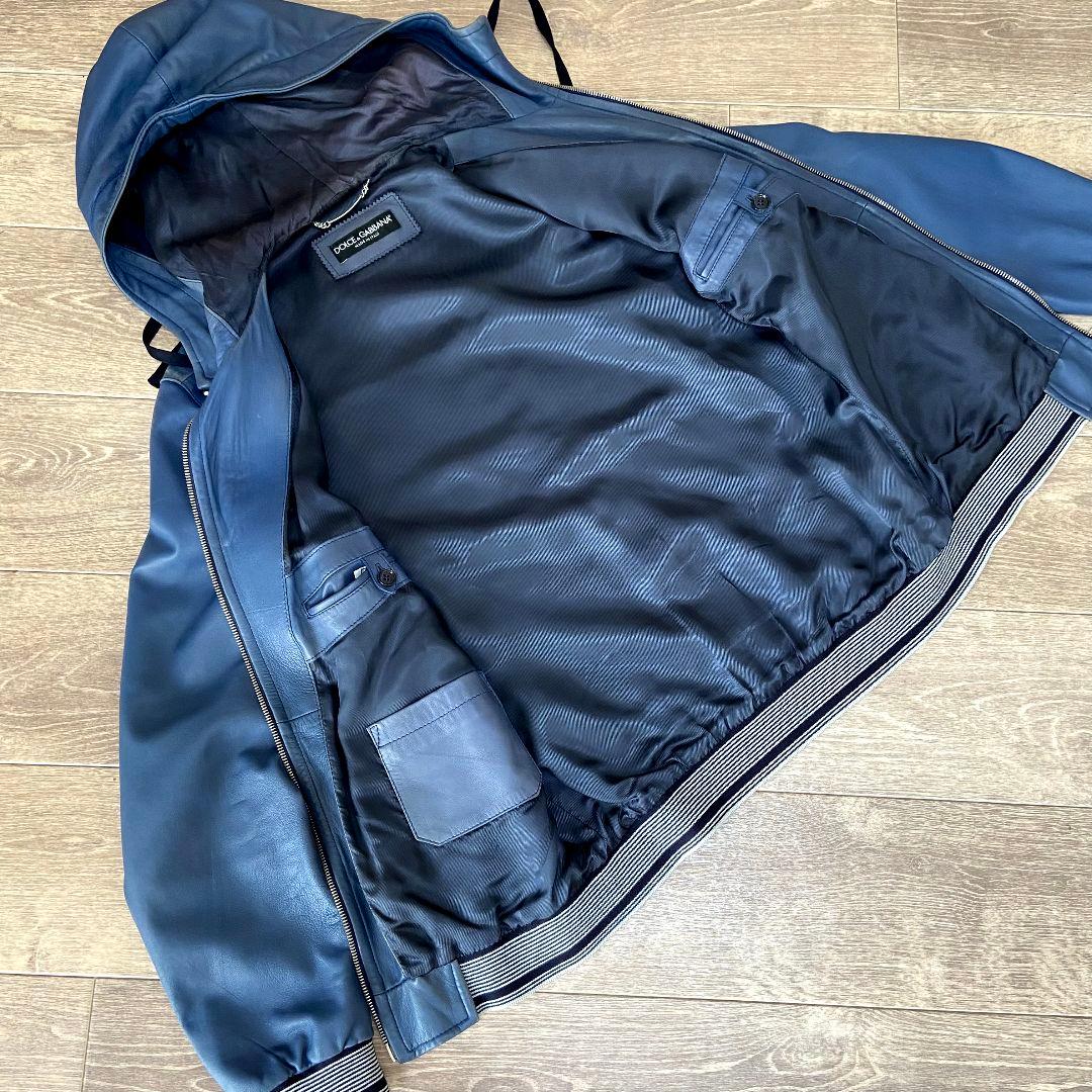 DOLCE&GABBANA　ドルチェ&ガッパーナ　ラムスキンレザー　パーカー