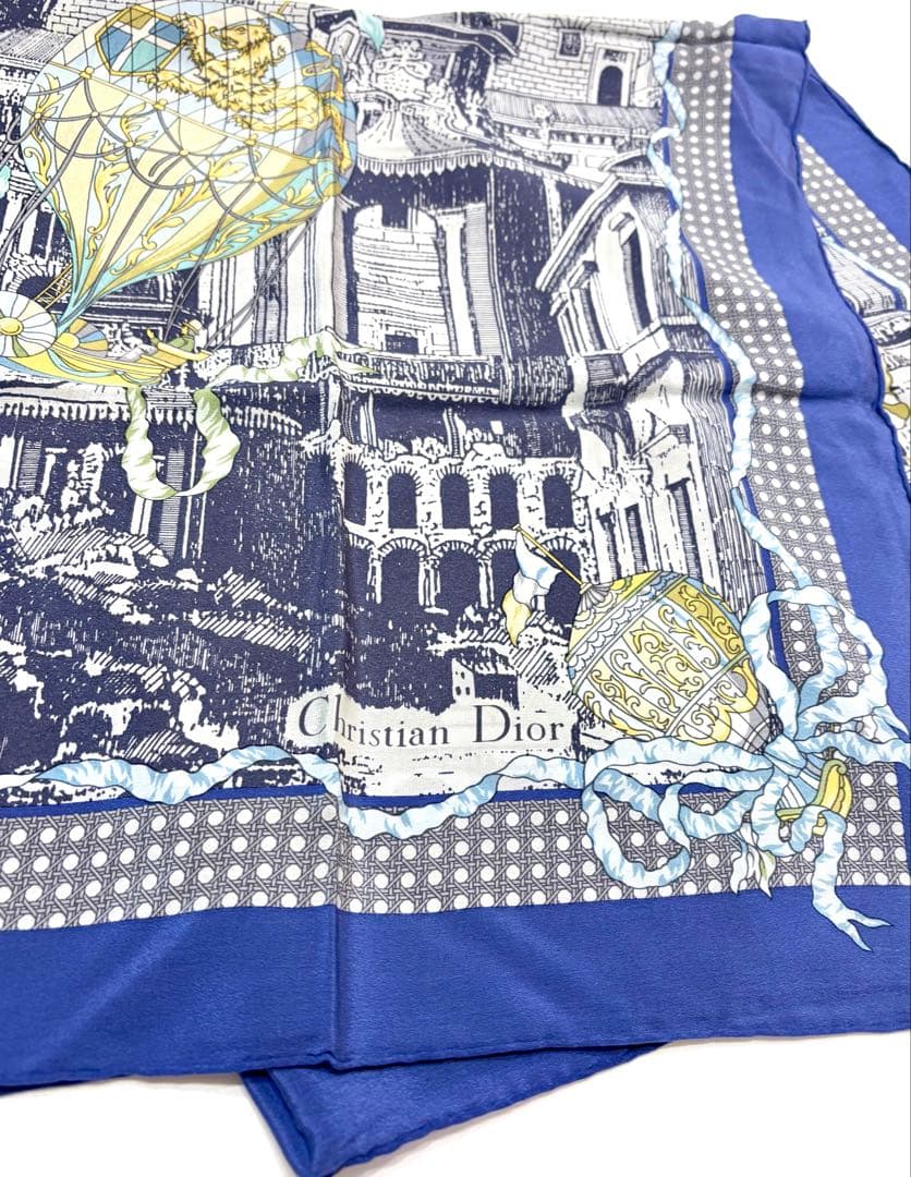 新品タグ付☆ディオール　ストール 気球柄大判スカーフ　トロッター ロゴ　美品