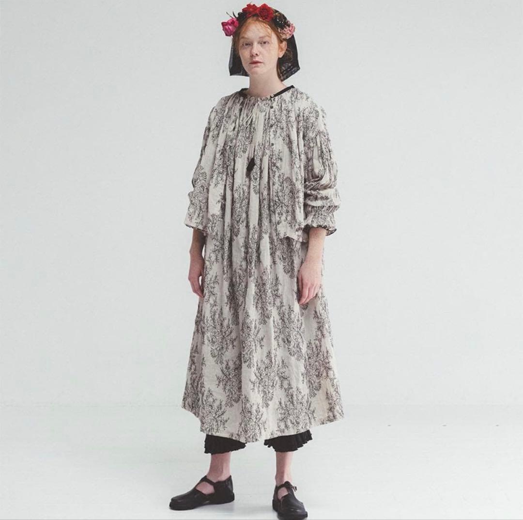 【 nest Robe 】エンブロイダリーリネン ワンピース 刺繍