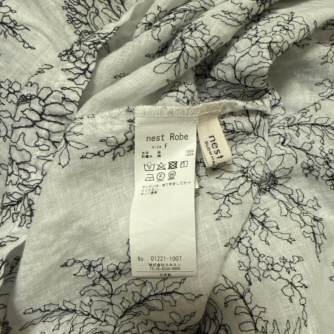 【 nest Robe 】エンブロイダリーリネン ワンピース 刺繍