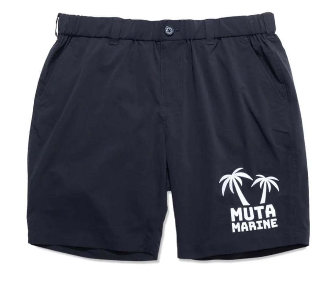 MUTA MARINE ストレッチショートパンツ　パームツリー　4 S ネイビー