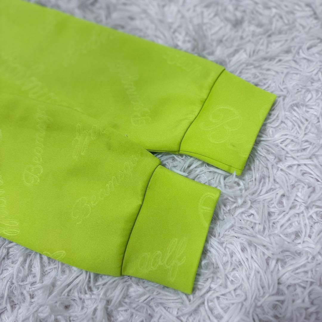 【美品】BEAMS GOLF エンボスロゴ スウェット パーカー M ライム