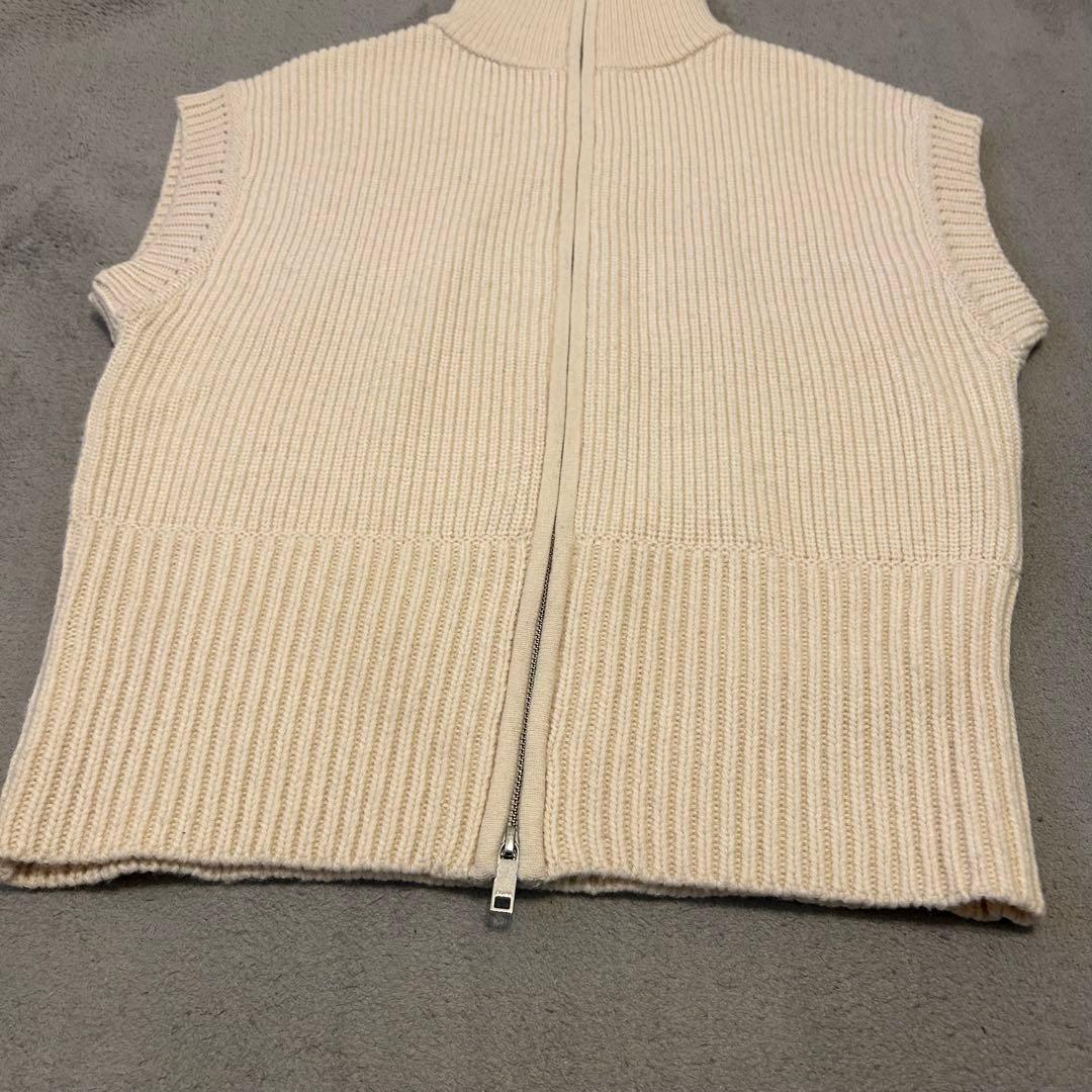 【美品】CLANE ZIP COLLAR KNIT VEST-ivory