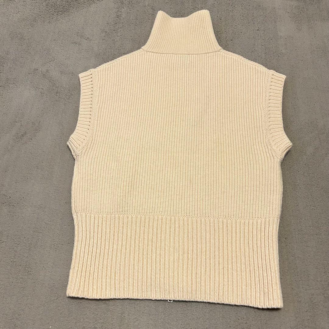 【美品】CLANE ZIP COLLAR KNIT VEST-ivory