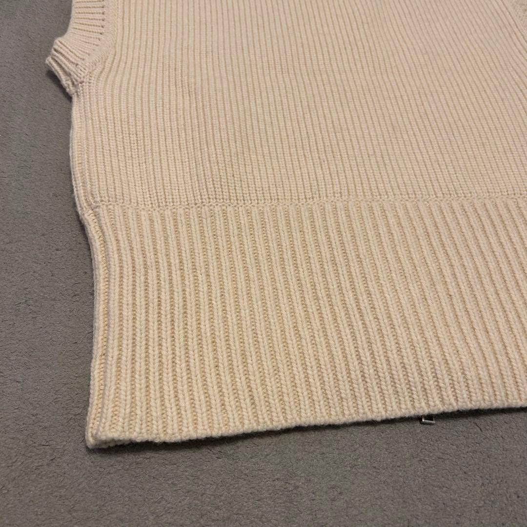 【美品】CLANE ZIP COLLAR KNIT VEST-ivory