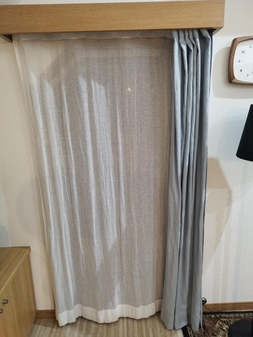 モモナチュラル　カーテン　＆　レース　セット　リネン