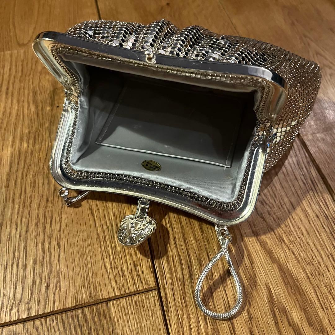 pierre balmain メタリックシルバー　パーティーバッグ