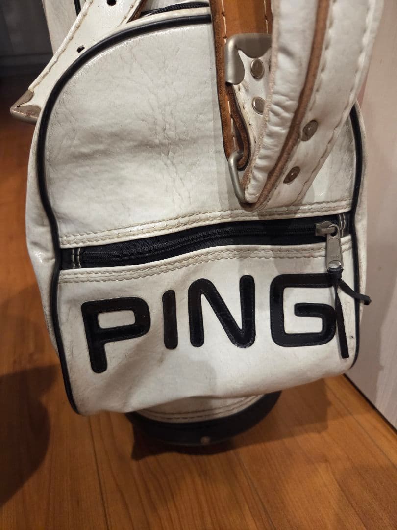 【中古年代物】PING ホワイトレザーキャディバッグ