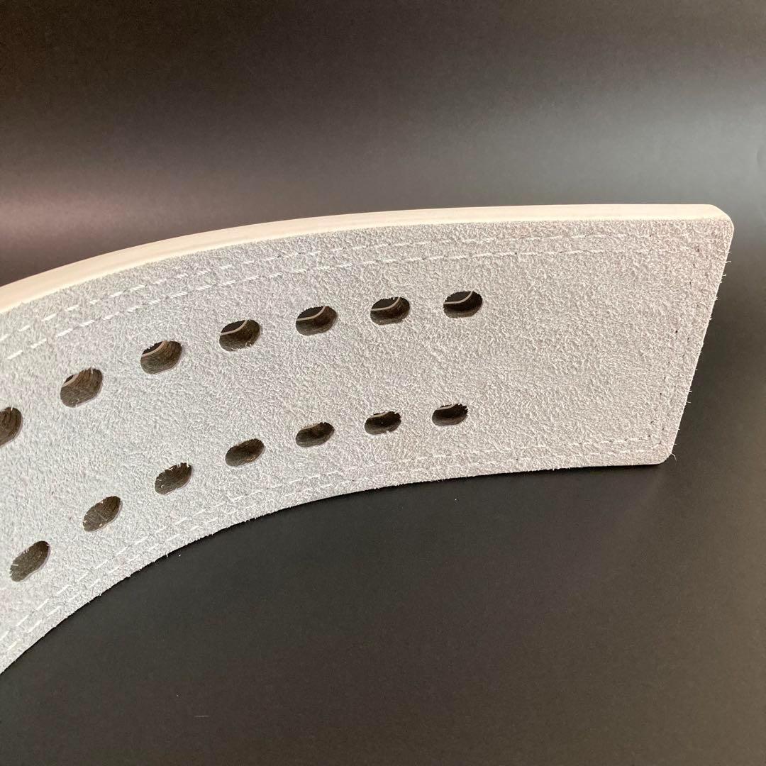 本革13ミリ パワーベルト パワーリフティング S 可変式 white×マット黒